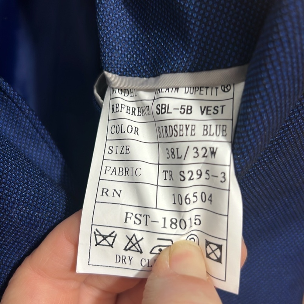 Birds Eye Blew 38l Men’s Two Button Blazer Nwt — image 4 of 6